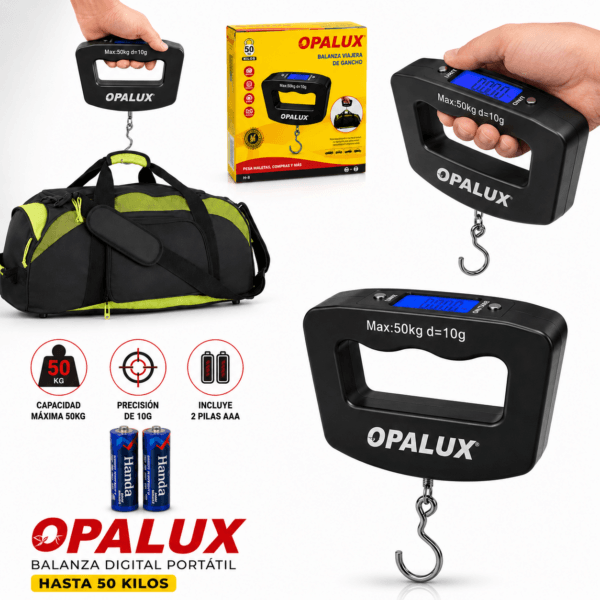 Balanza digital portátil para maletas de viaje hasta 50 kg Loutech