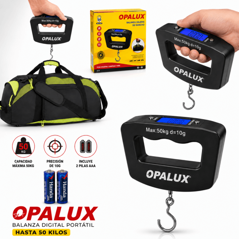 Balanza digital portátil para maletas de viaje hasta 50 kg Loutech