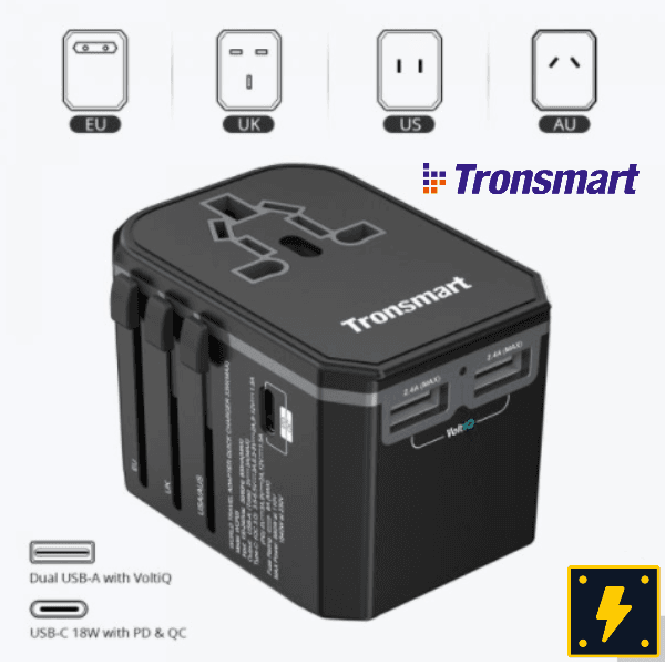 TRONSMART - Adaptador de viaje universal 33W (WCP05)