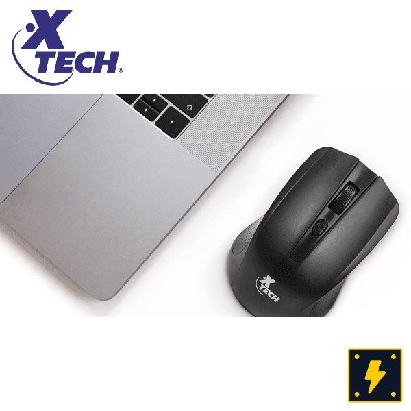 XTECH - Mouse óptico inalámbrico de 4 botones