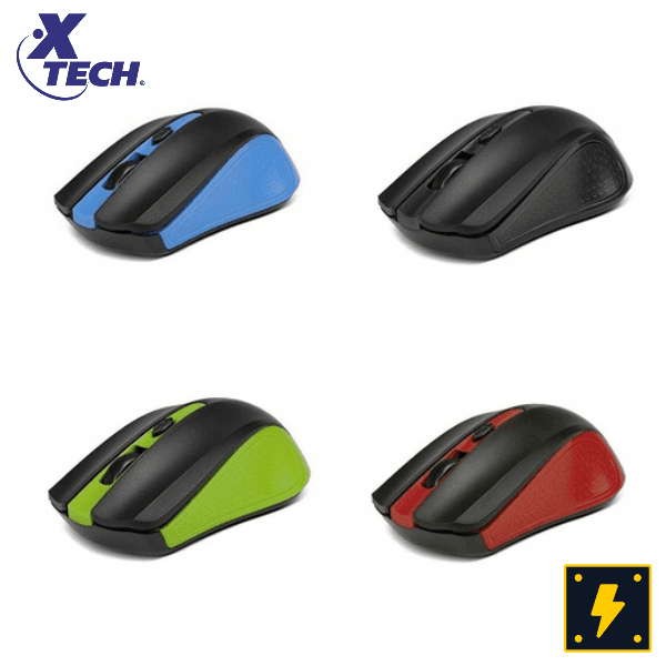 XTECH - Mouse óptico inalámbrico de 4 botones