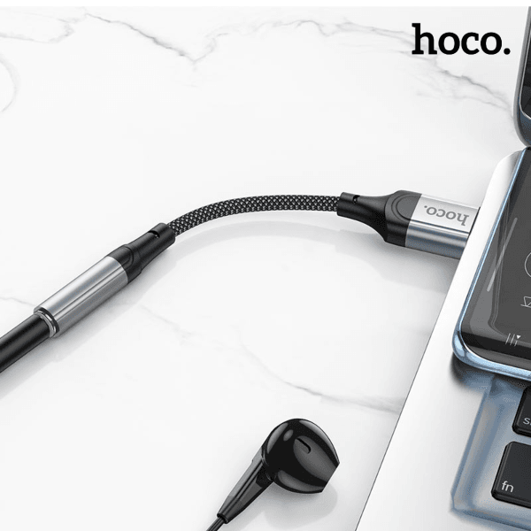 Convertidor de audio HOCO LS36 Hi-Fi Tipo C a AUX 3.5mm para smartphones y tablets