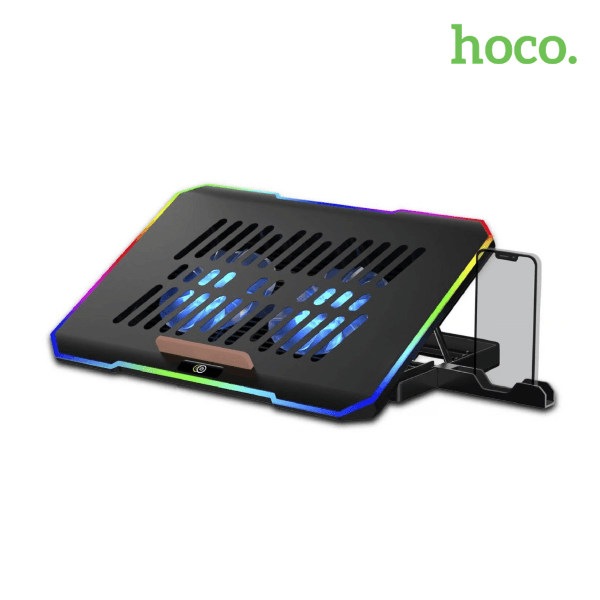 Cooler para laptop HOCO DH19 con ventiladores RGB y base ajustable de enfriamiento