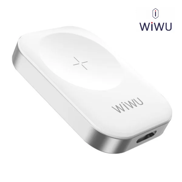 Cargador inalámbrico WIWU M16 para Apple Watch con diseño tipo llavero y conector USB