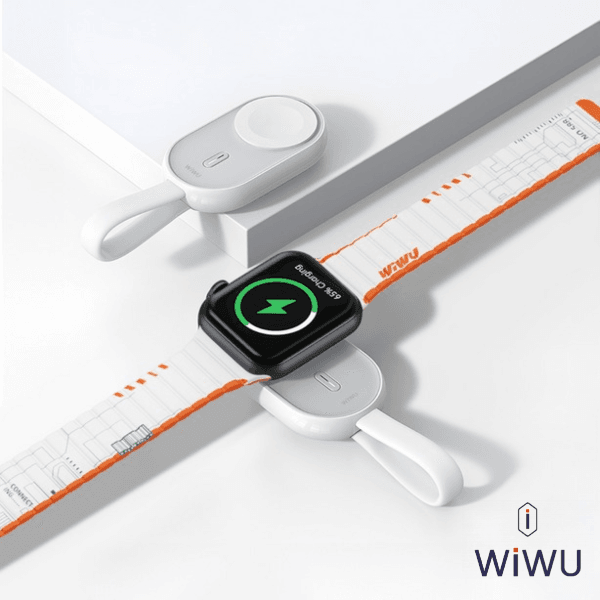 Cargador inalámbrico WIWU M20 para Apple Watch con conector USB y base magnética portátil
