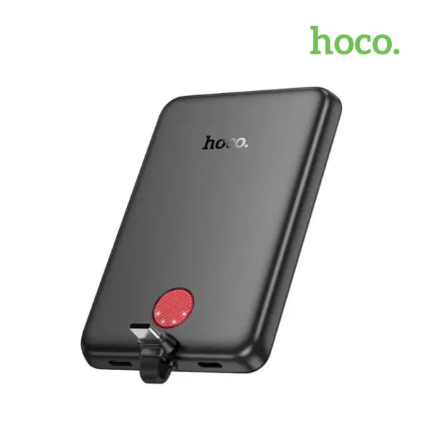 Power Bank HOCO J133 de 5000 mAh magnético con cable integrado, color negro