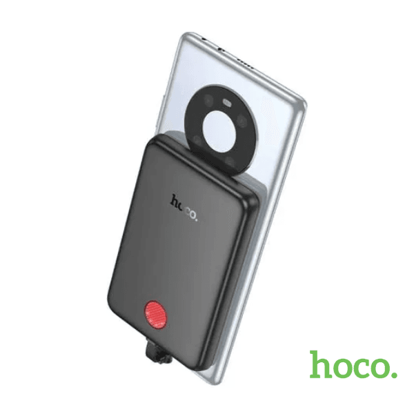 Power Bank HOCO J133 de 5000 mAh magnético con cable integrado, color negro
