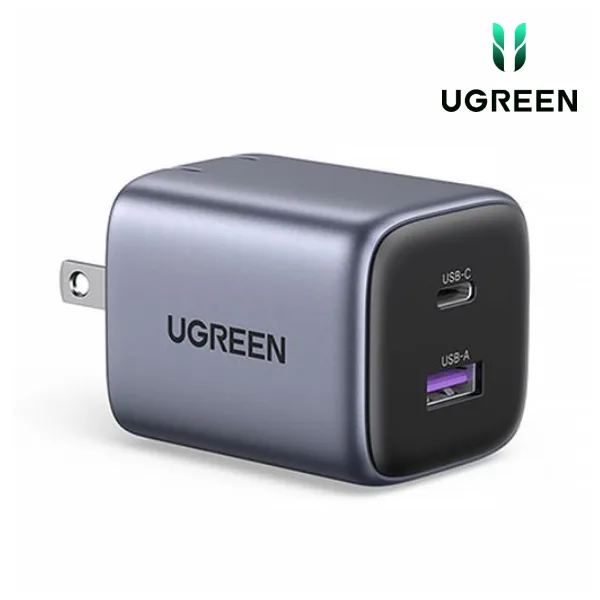 Cargador rápido UGREEN Nexode CD350 de 35W con doble puerto USB-C y tecnología GaN