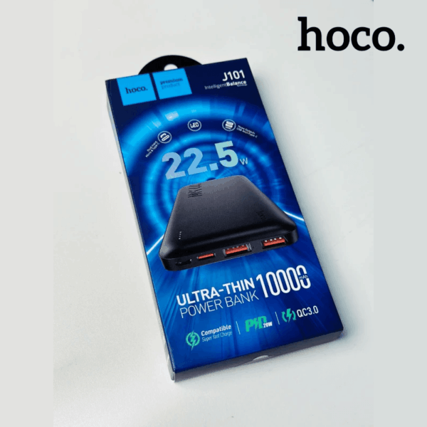 Power Bank HOCO J101 10000 mAh con carga rápida 22.5W PD QC portátil para celulares en Perú