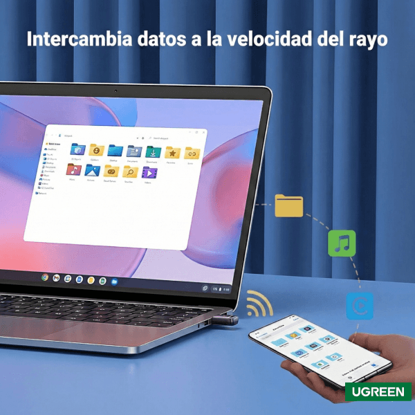 Adaptador Bluetooth USB UGREEN 5.4 para PC y laptop, dongle receptor para audífonos, teclado y mouse