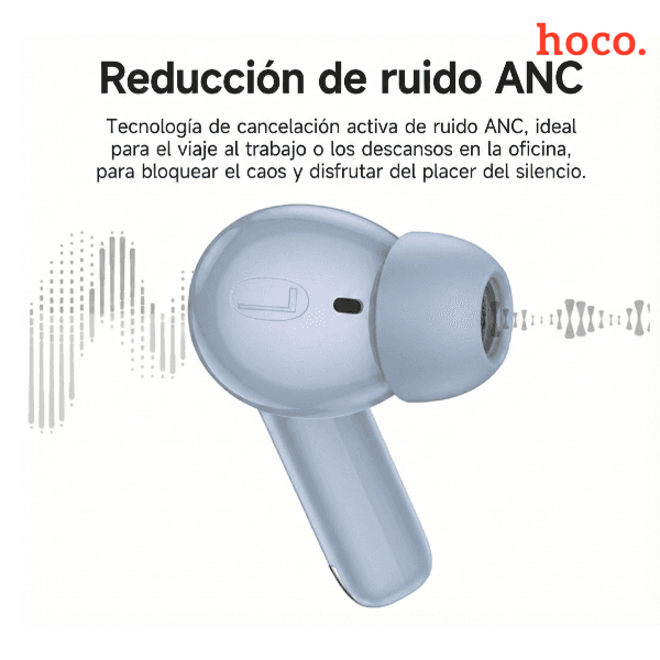Auriculares inalámbricos HOCO EQ21 Bluetooth 5.4 con cancelación de ruido y estuche con pantalla