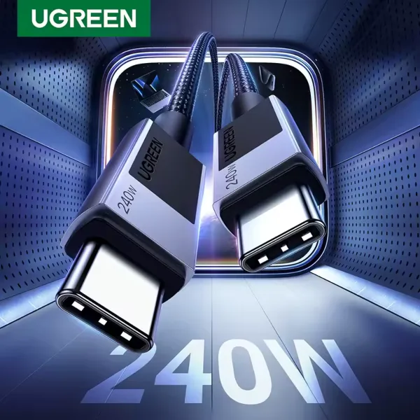 Cable UGREEN L513 USB Tipo C a Tipo C 240W de 1 metro carga rápida para laptop y celular