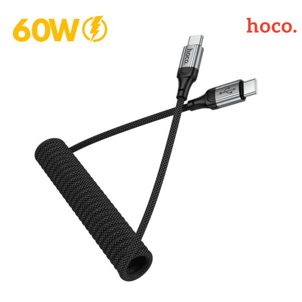 Cable USB-C a USB-C Hoco X121 60W carga rápida trenzado negro